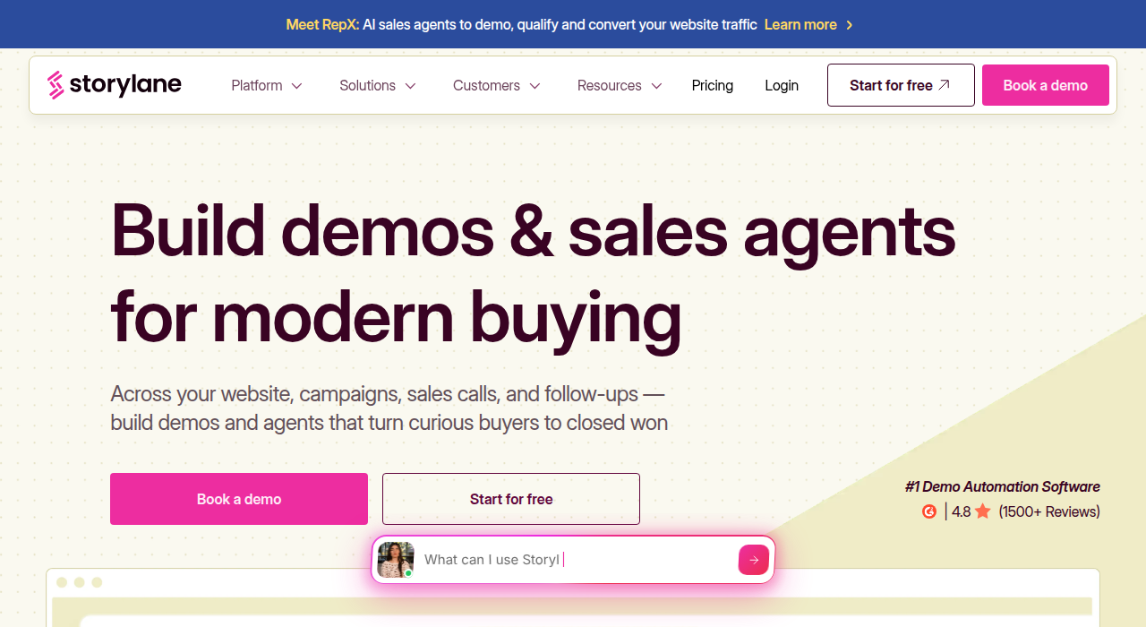 Storylane enterprise interactive demo platform